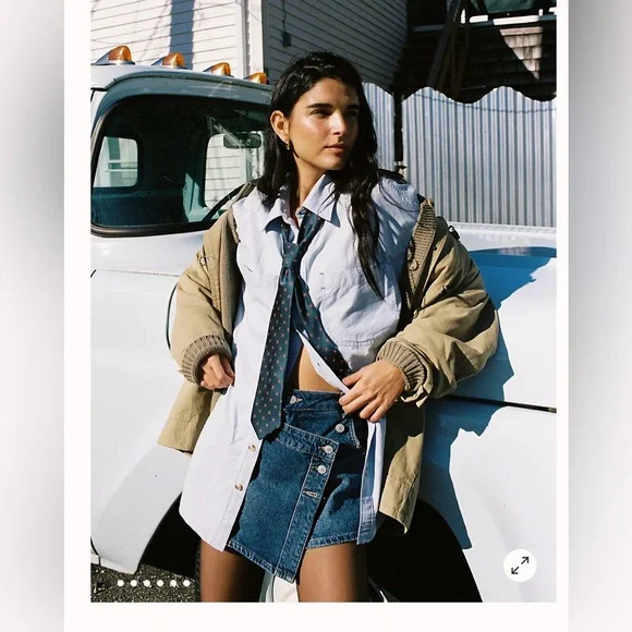 Free People We The Free Wynne Denim Skirt. NWT. Cornflower - Picture 3 of 7